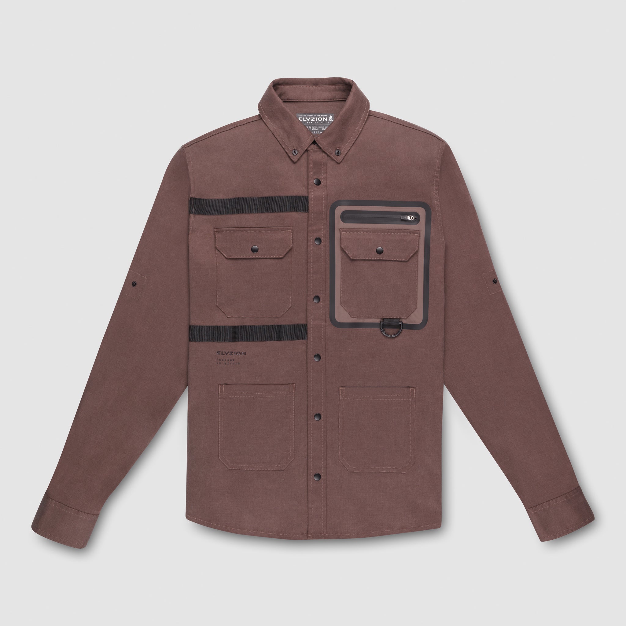 Elyzion "Como" Utility Shirt - Coffee Quartz