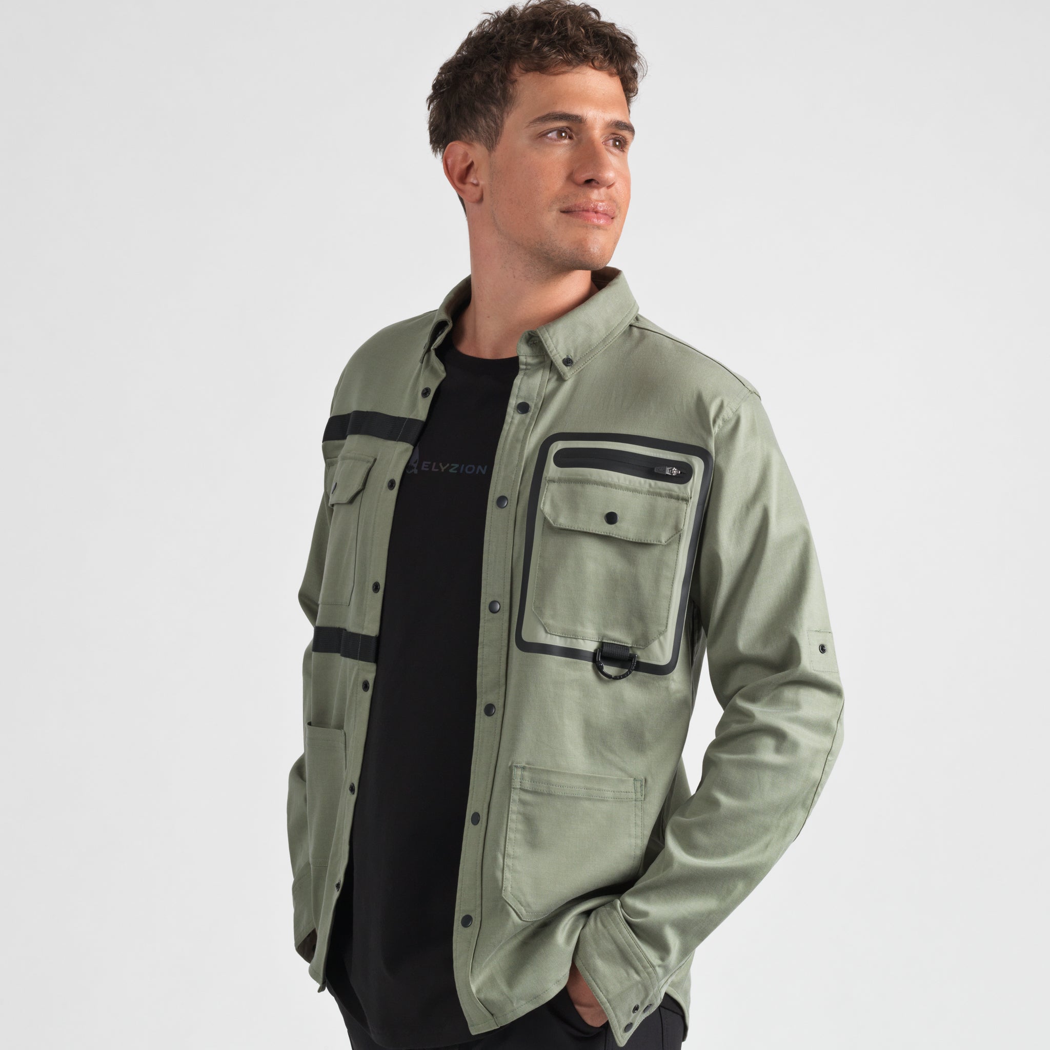Elyzion "Como" Utility Shirt - Oil Green
