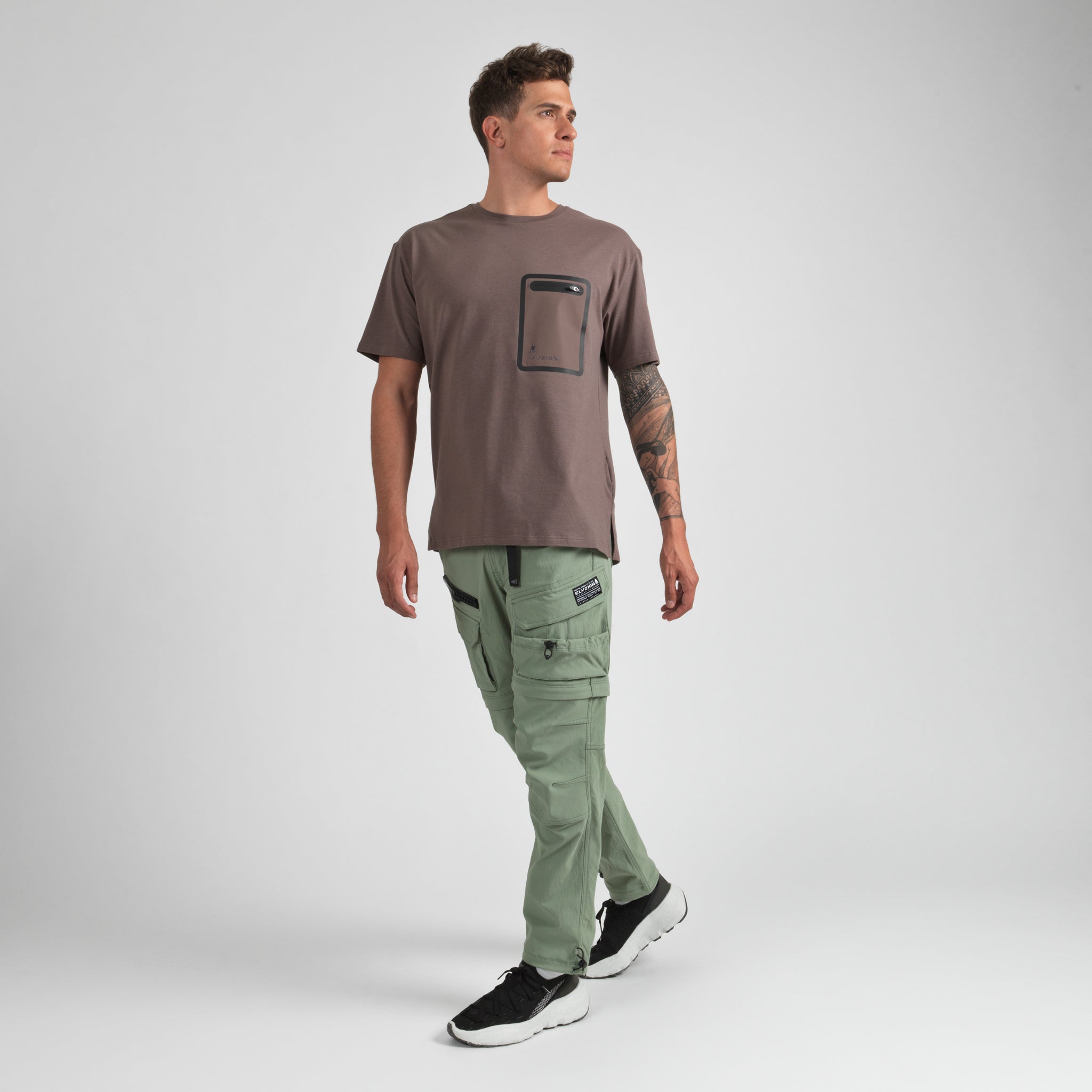 Elyzion "Hudson" Cargo T-shirt - Coffee Quartz