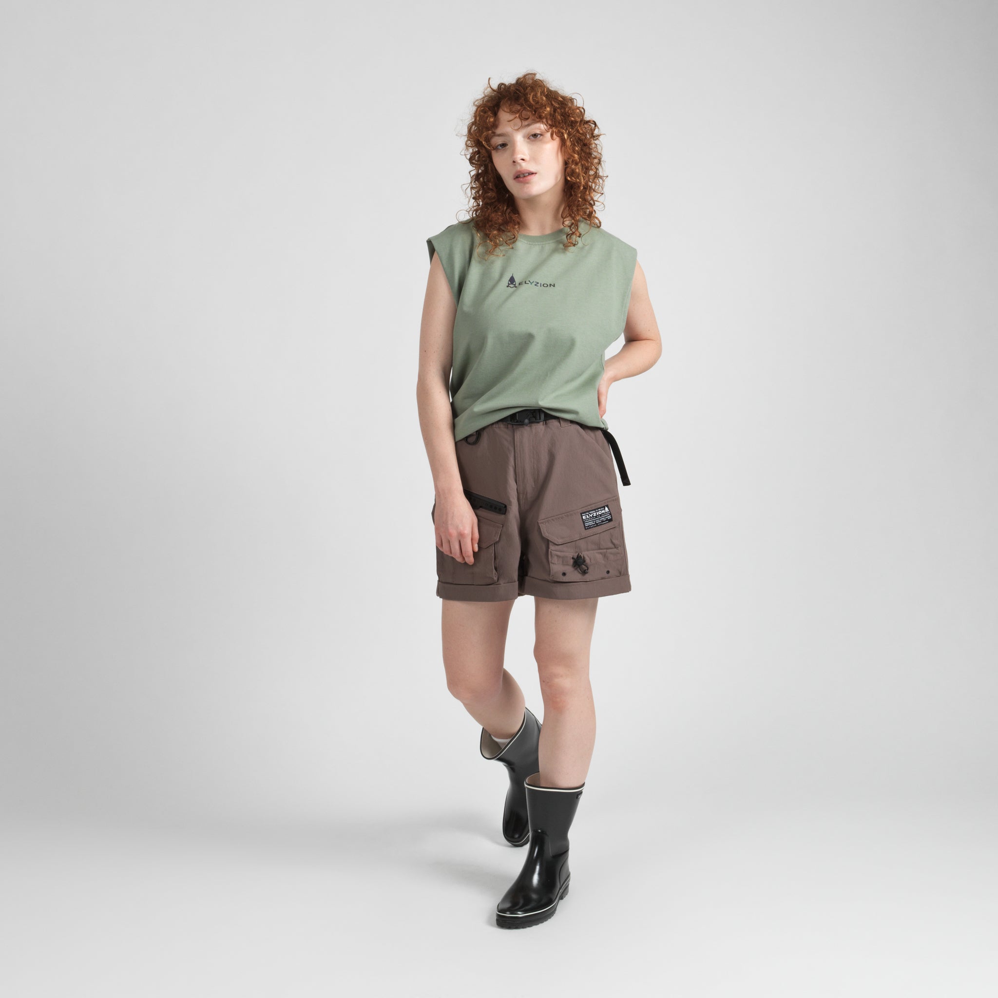 Elyzion "Orient" Sleeveless T-shirt - Oil Green