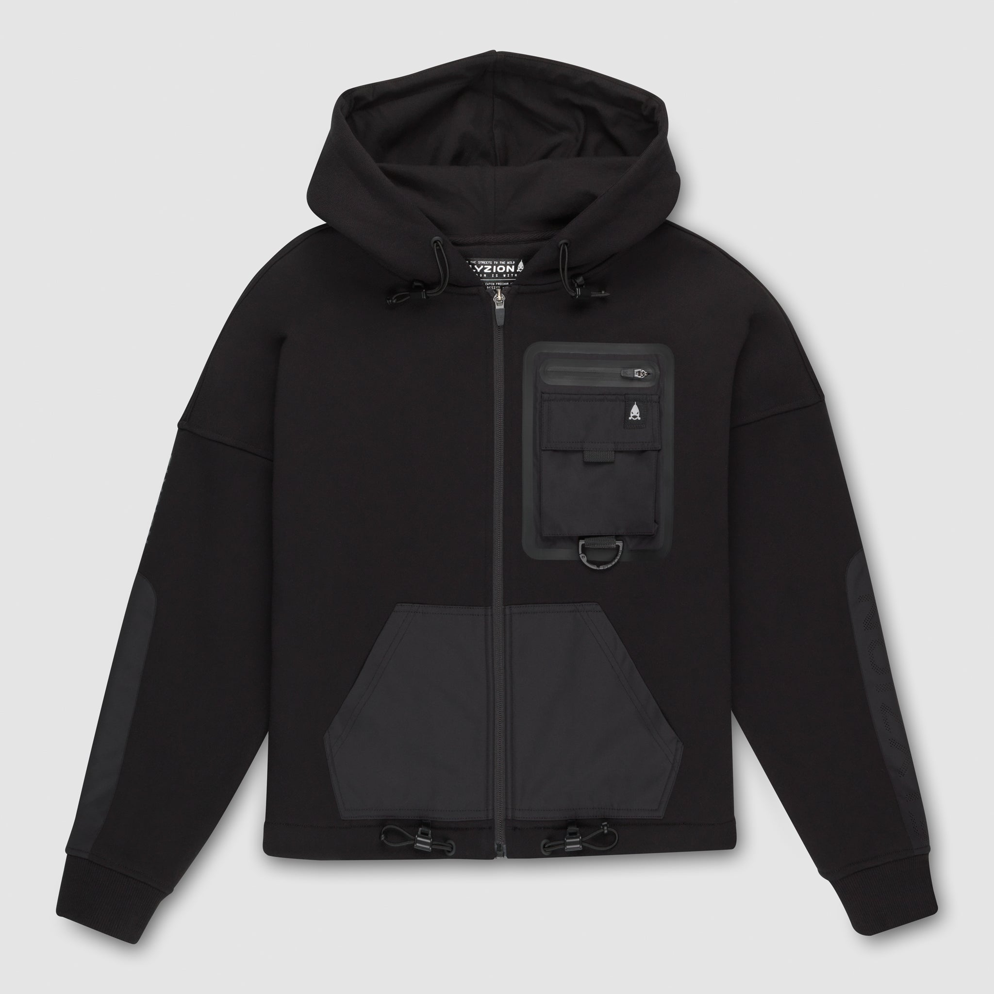 Elyzion "Salinas" Zipped Hoodie - Black