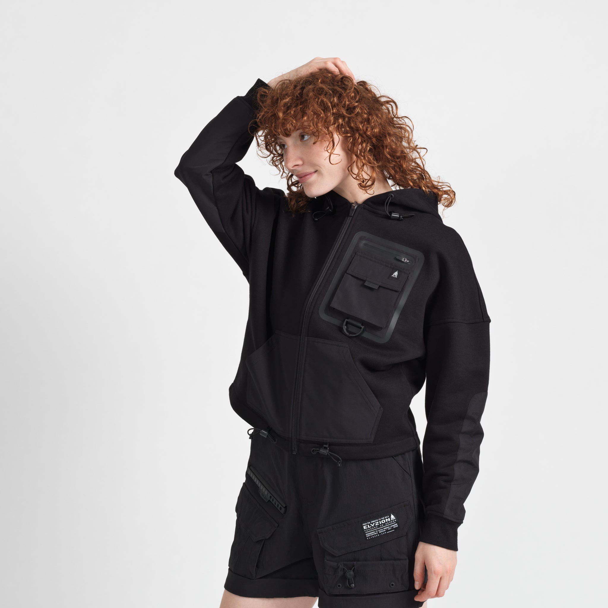 Elyzion "Salinas" Zipped Hoodie - Black
