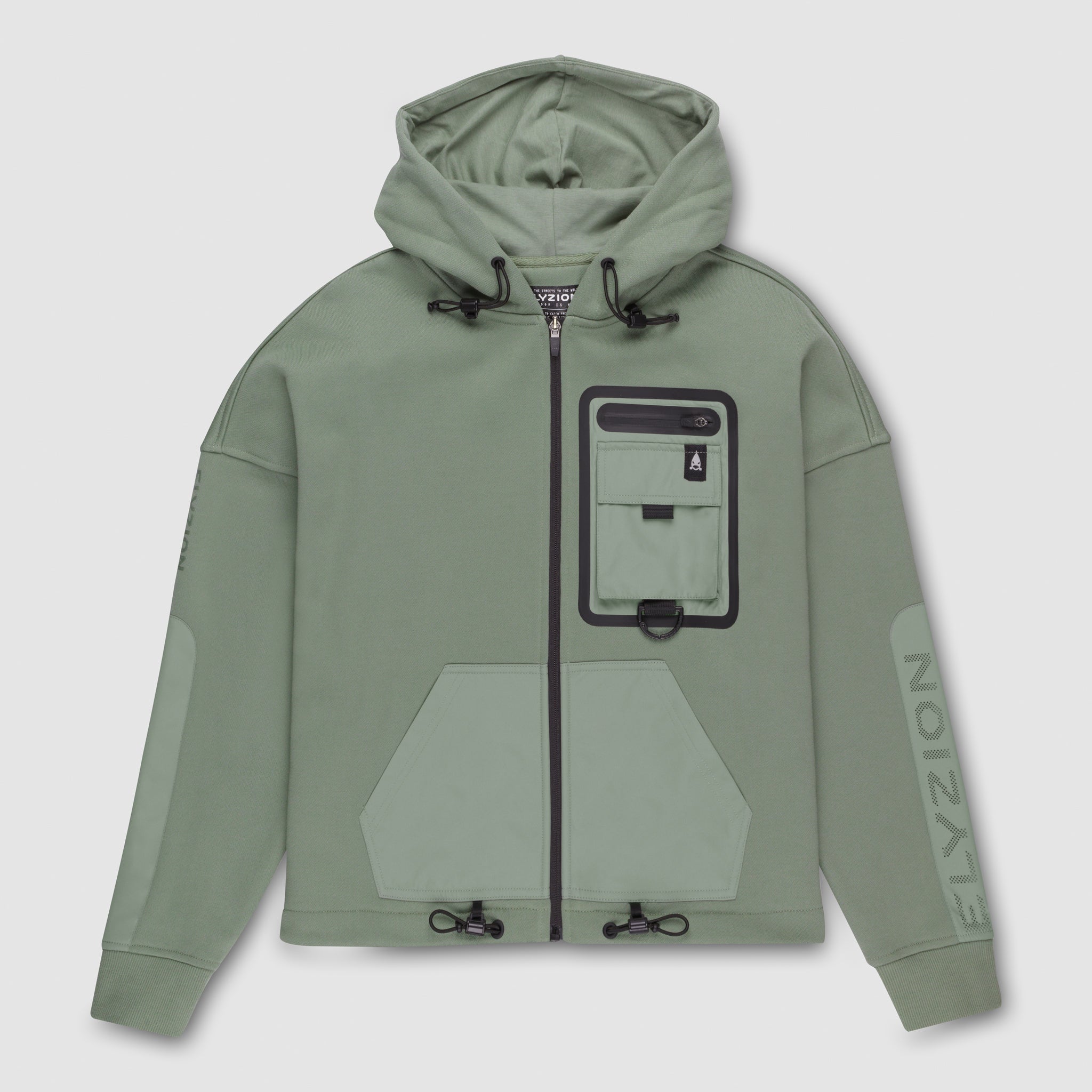 Elyzion "Salinas" Zipped Hoodie - Oil Green