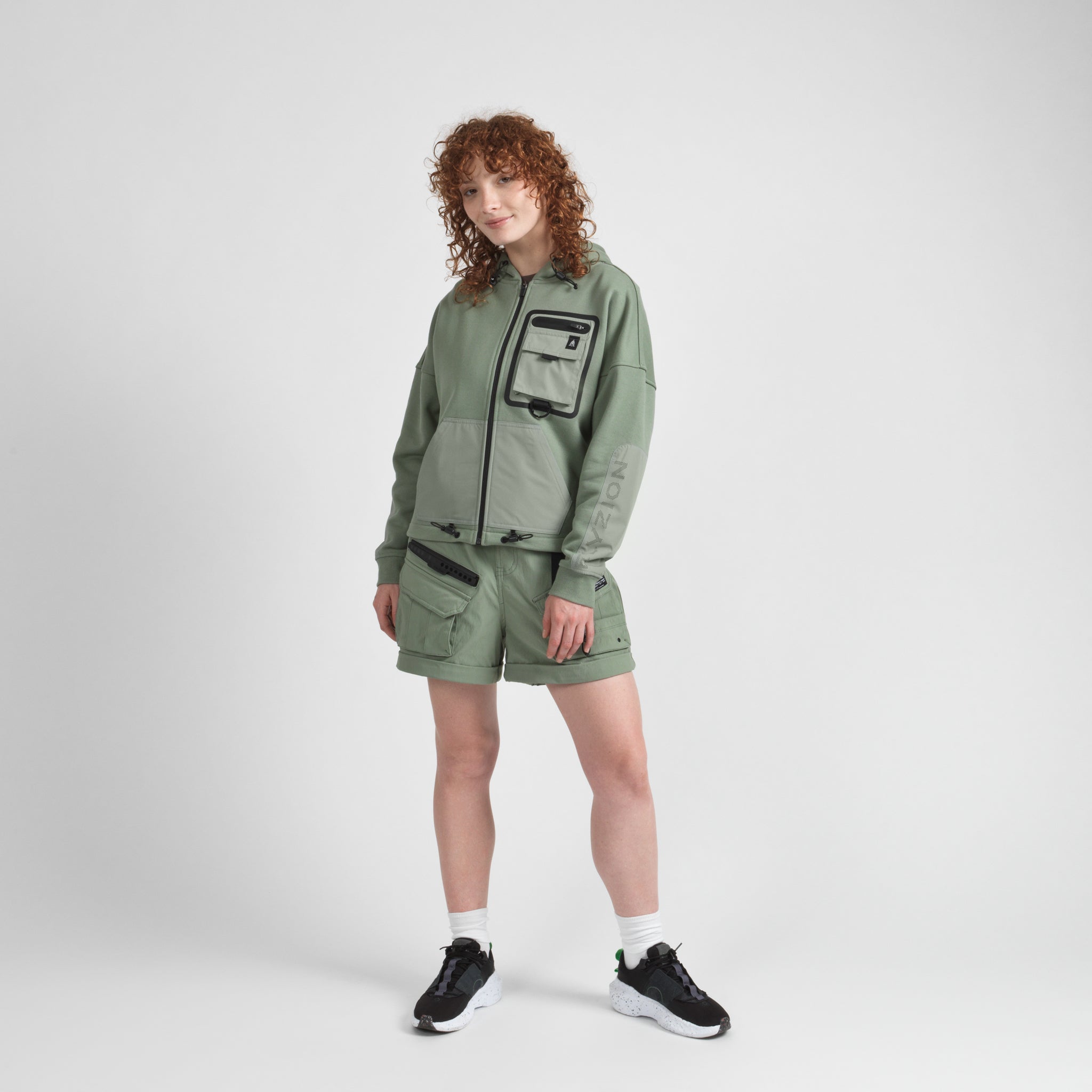 Elyzion "Salinas" Zipped Hoodie - Oil Green