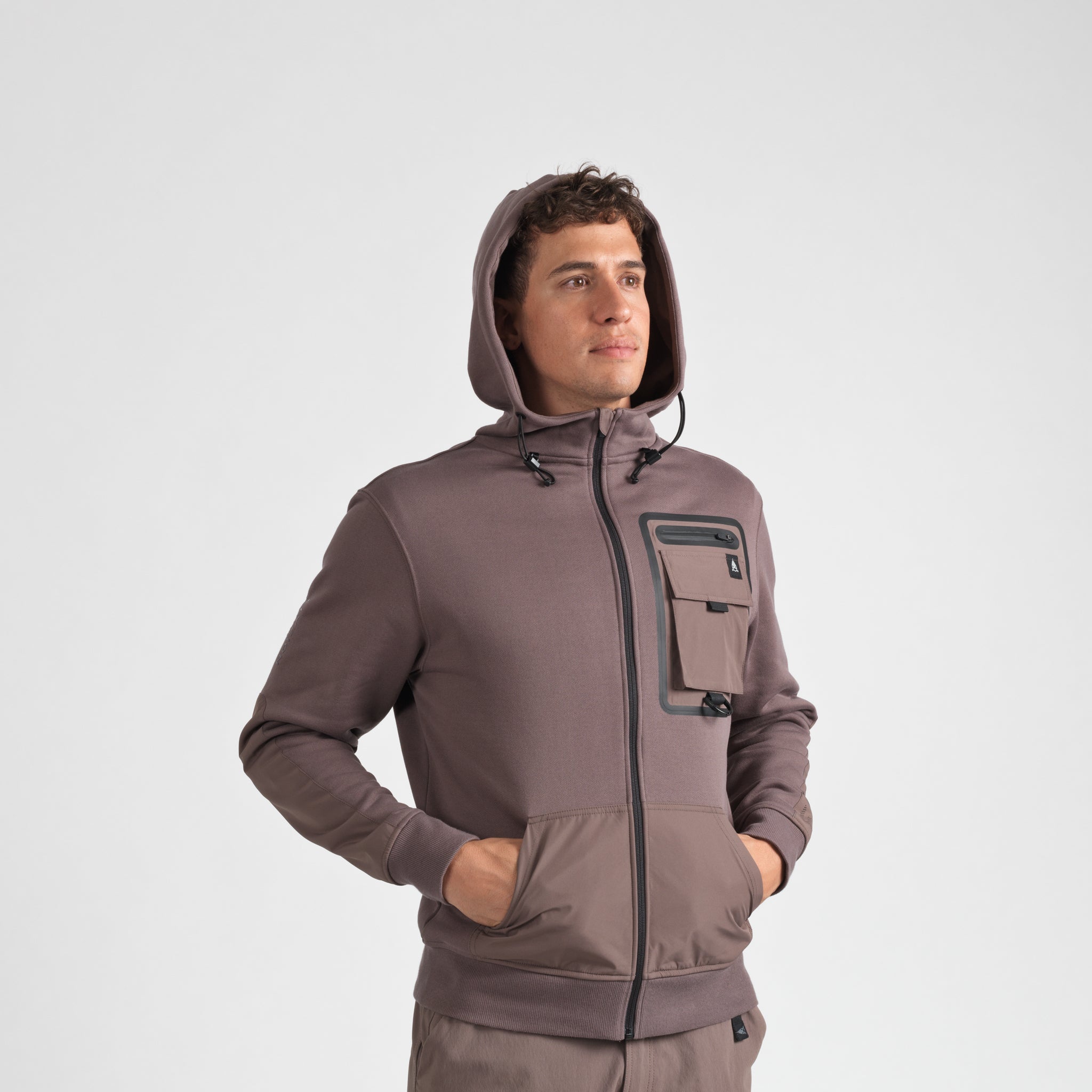 Elyzion "Ulungur" Zipped Hoodie - Coffee Quartz