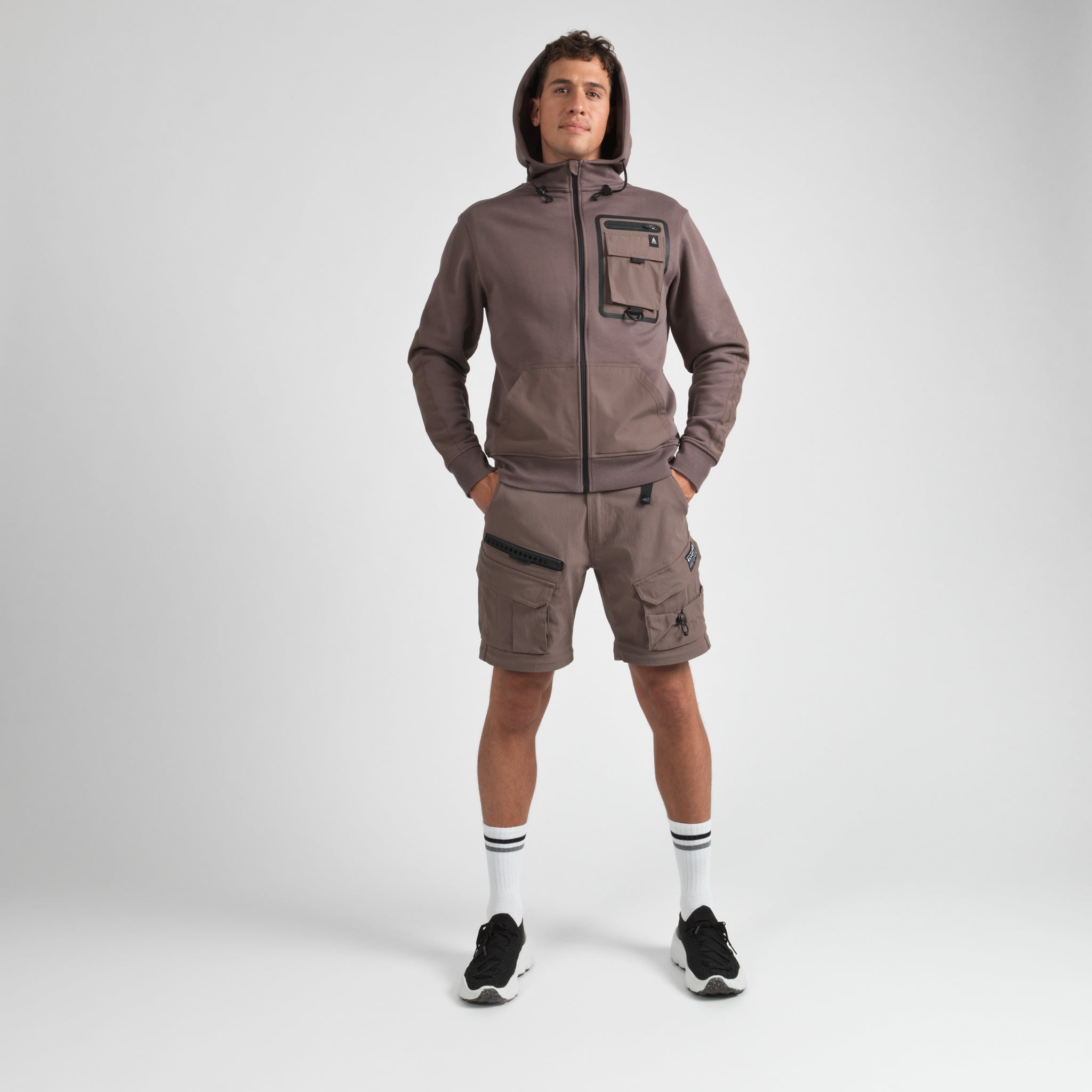 Elyzion "Ulungur" Zipped Hoodie - Coffee Quartz