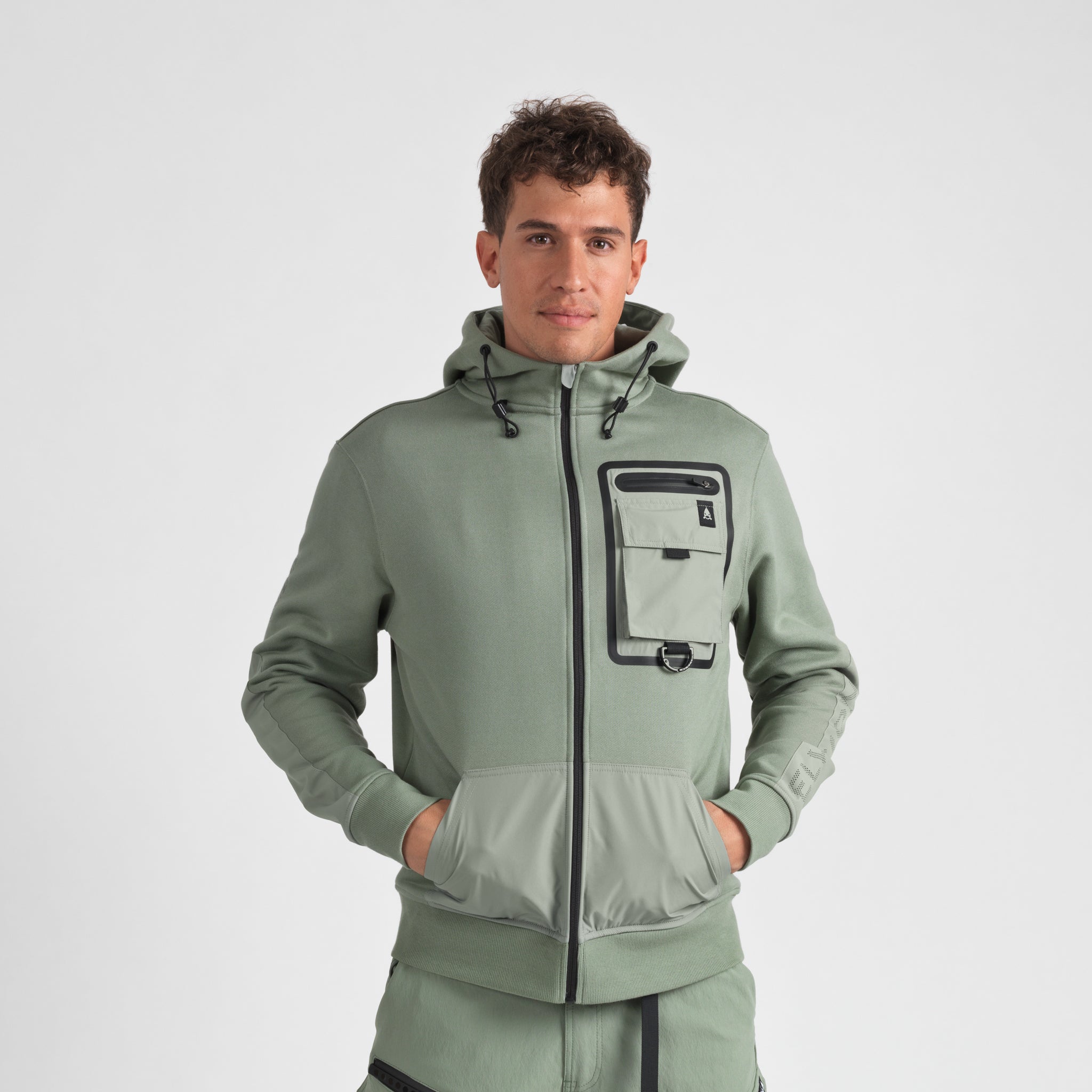 Elyzion "Ulungur" Zipped Hoodie - Oil Green