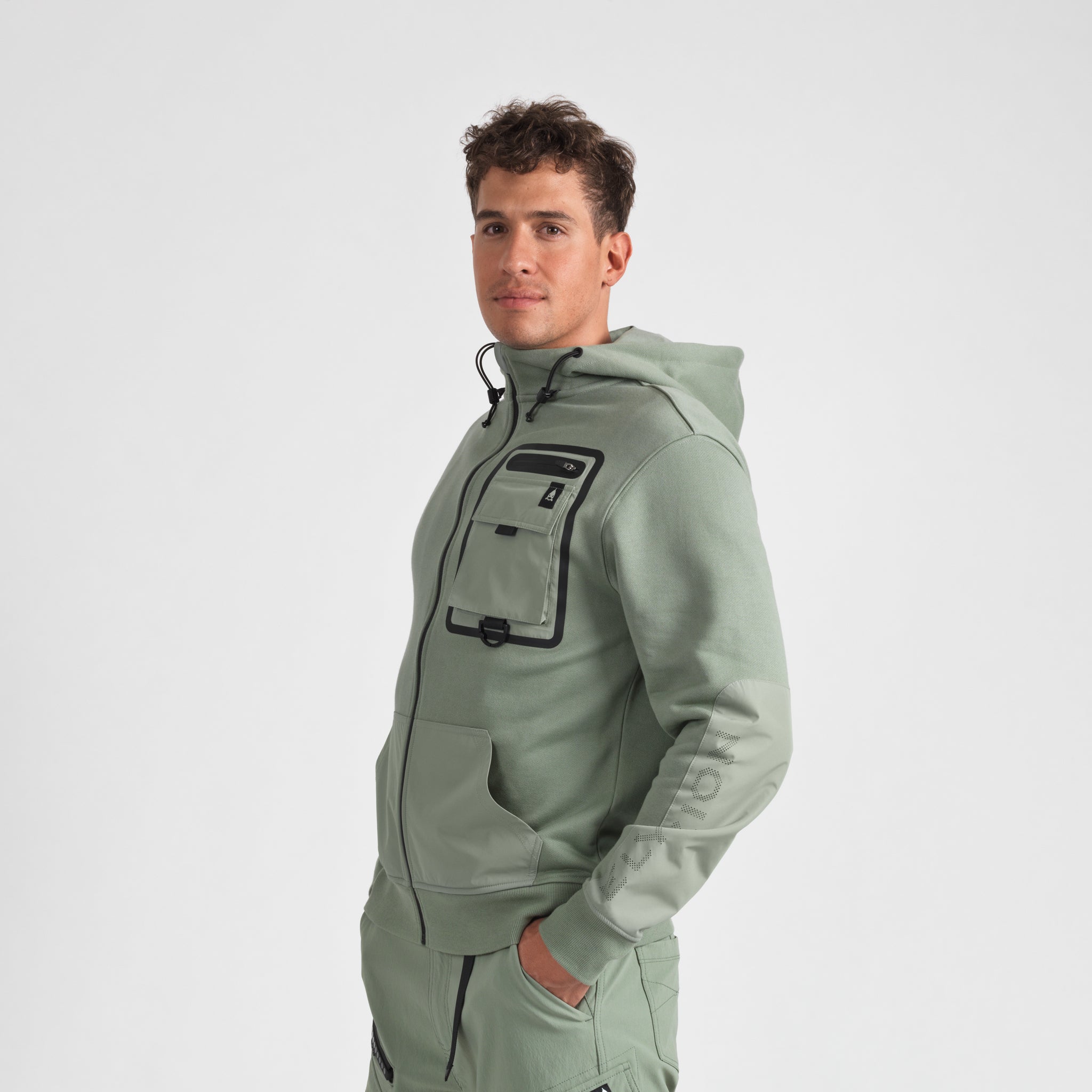 Elyzion "Ulungur" Zipped Hoodie - Oil Green