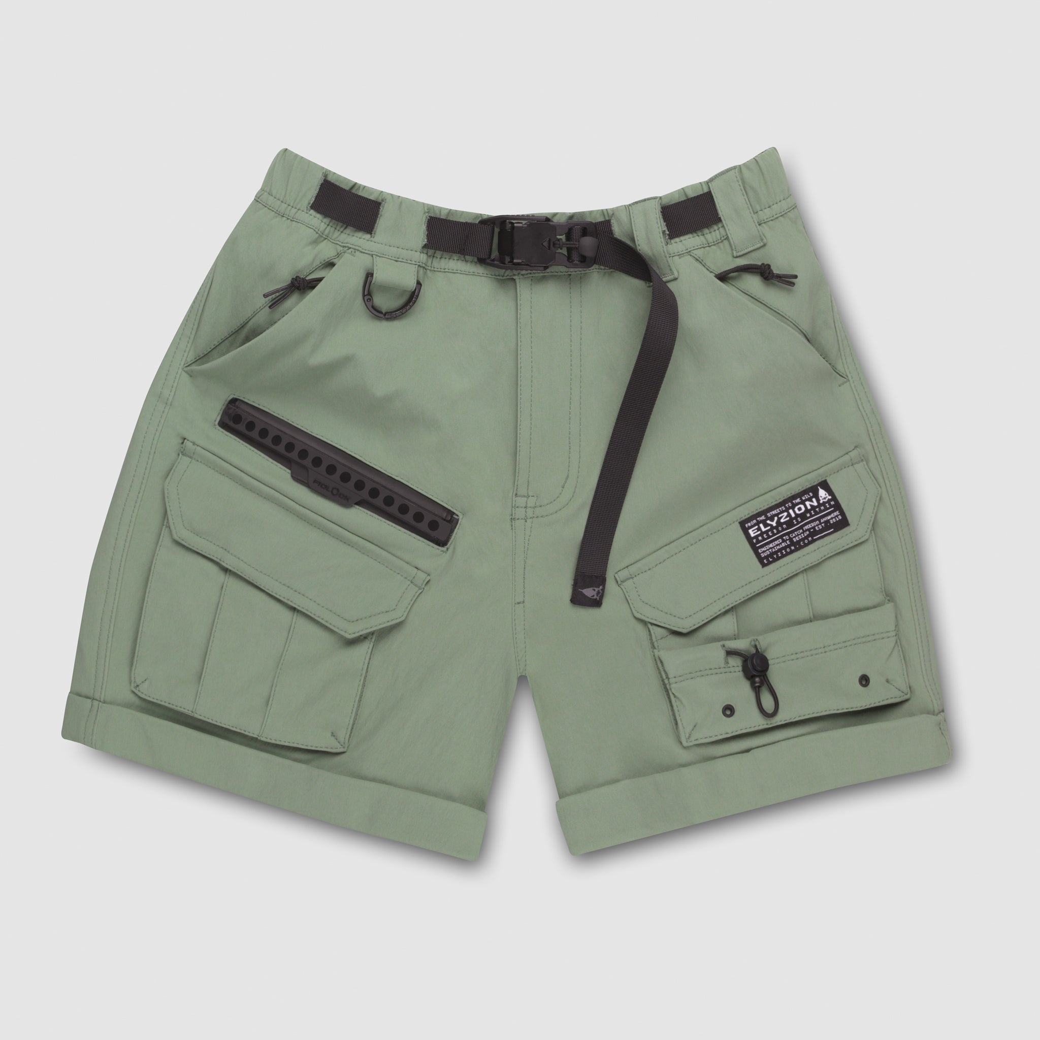 Elyzion "Yangzi" Cargo Shorts - Oil Green