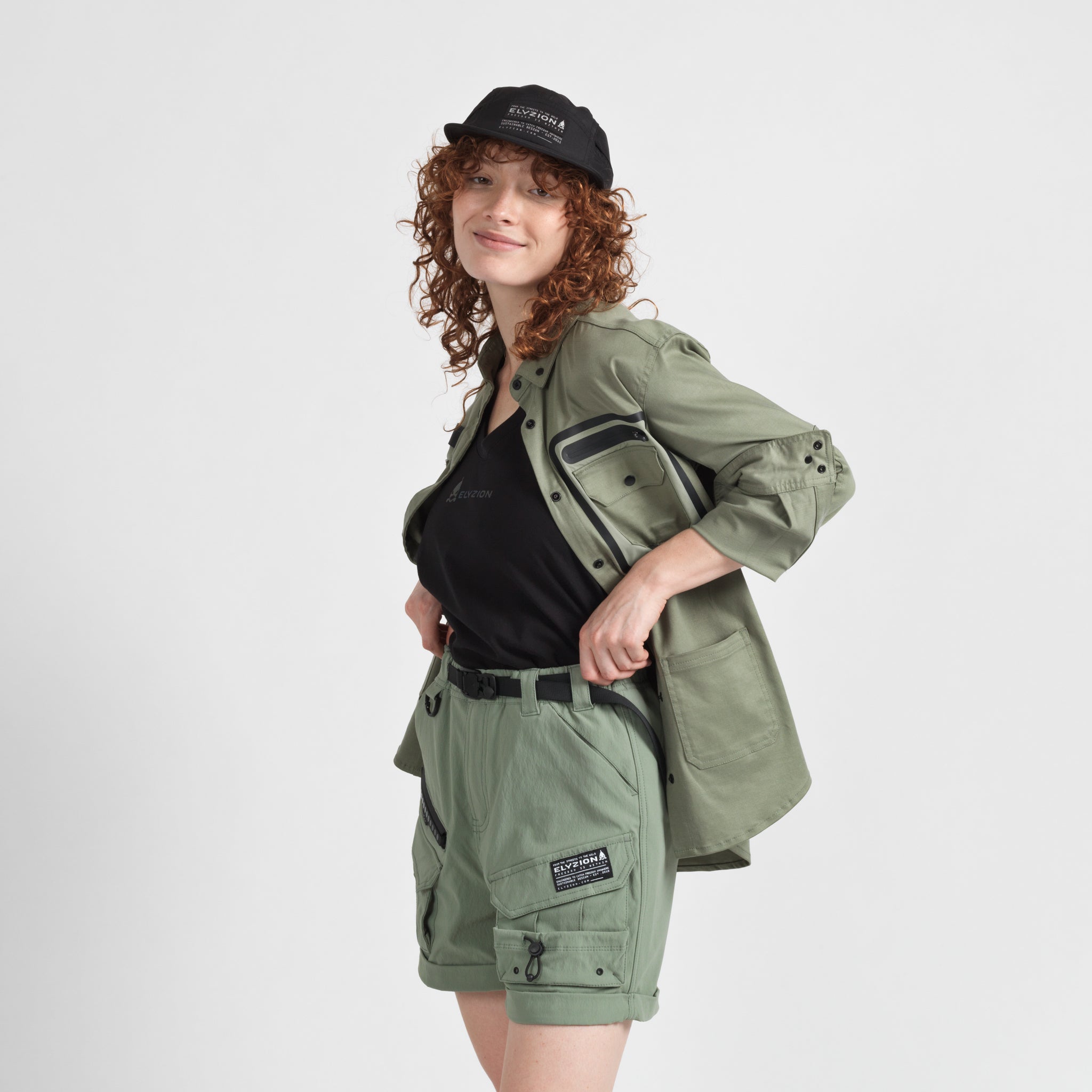 Elyzion "Yangzi" Cargo Shorts - Oil Green