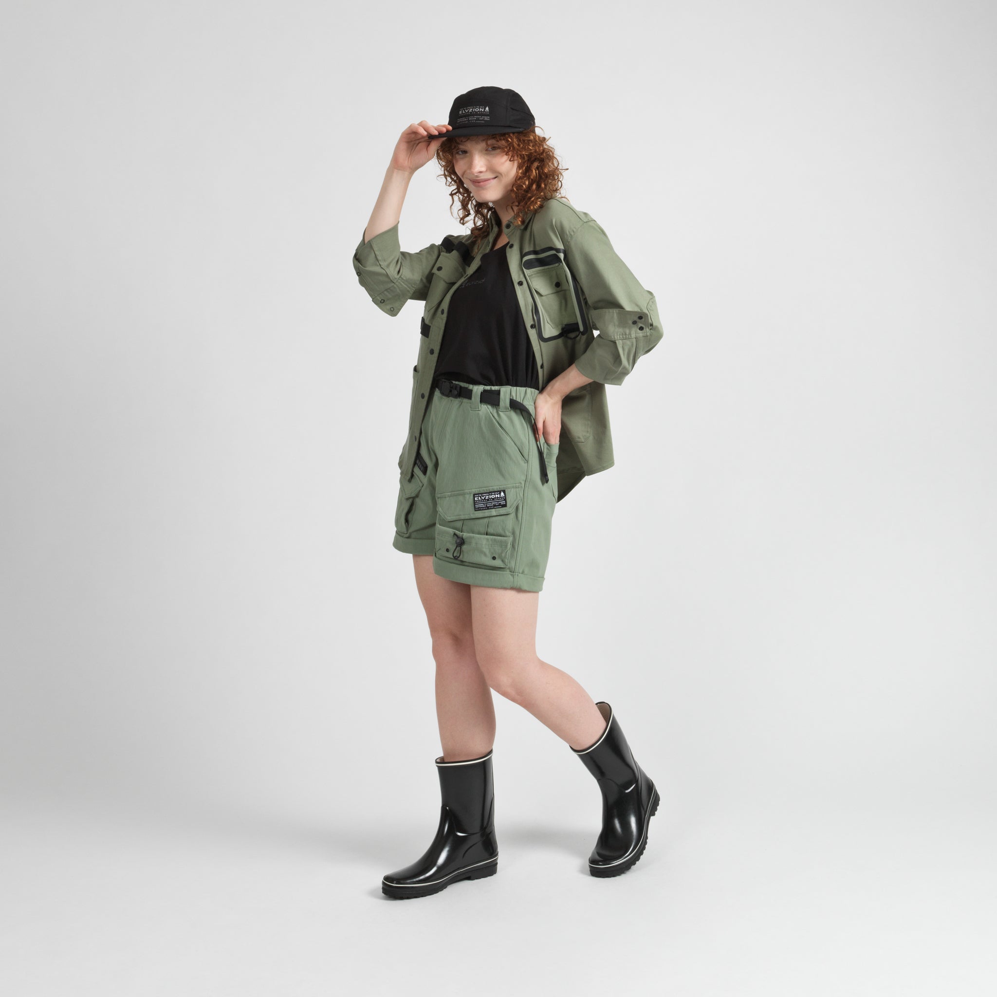 Elyzion "Yangzi" Cargo Shorts - Oil Green