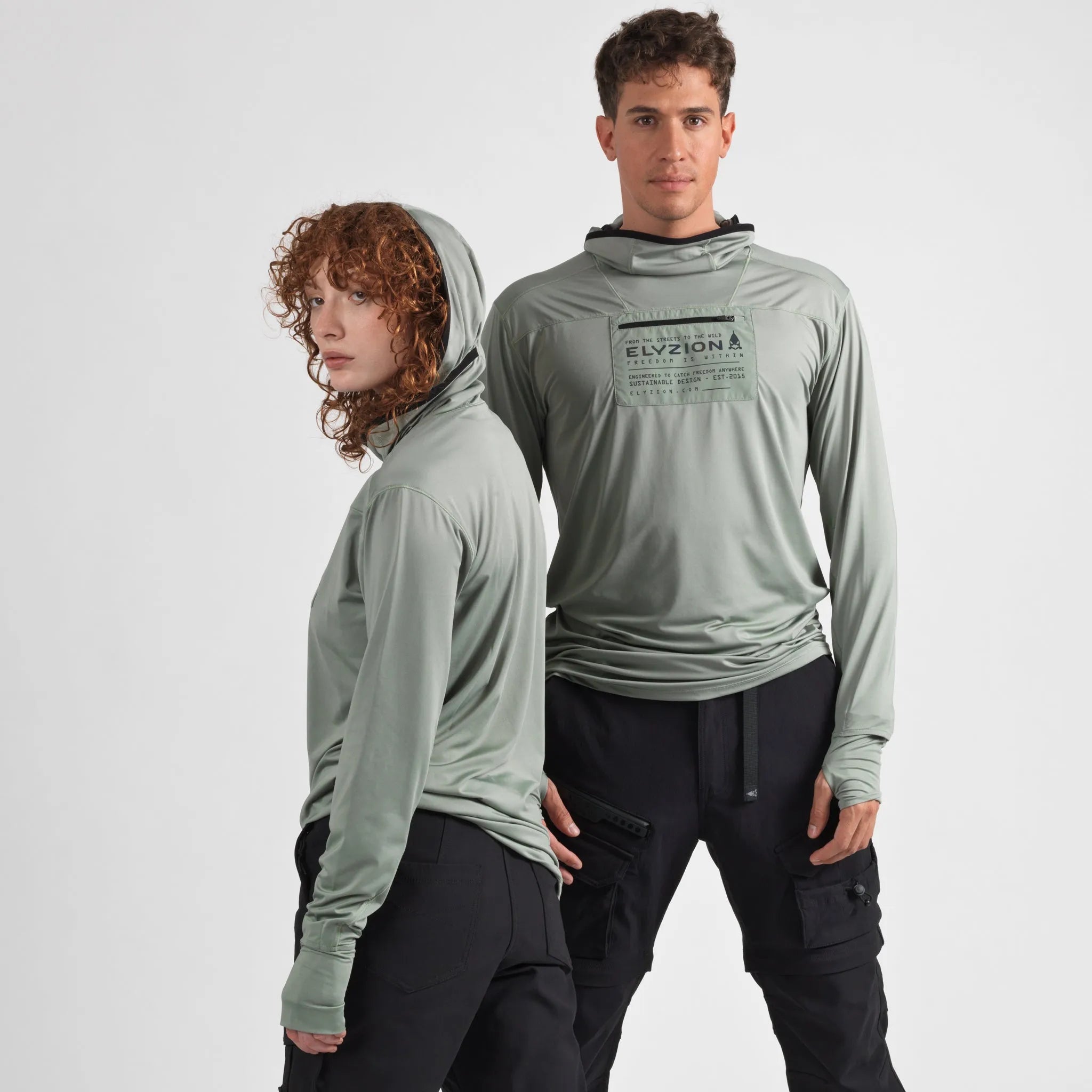 Elyzion "Waikato" Unisex UV Protection Hoodie - Oil Green